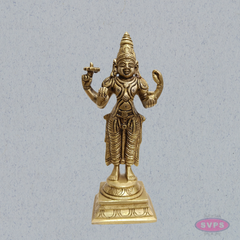 Brass Lord Dhanvantari Murti – Traditional Ayurveda God Idol for Home Temple