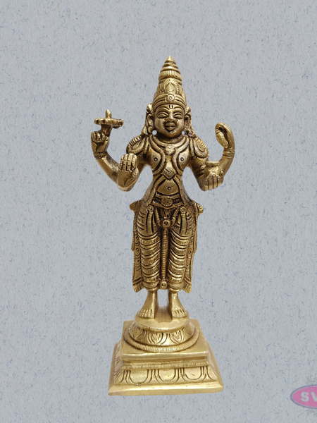Brass Lord Dhanvantari Murti – Traditional Ayurveda God Idol for Home Temple