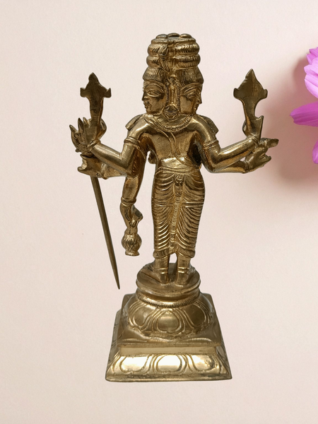 Panchalogham Lord Dattatreya Idol – Divine Trimurti Swamy Statue