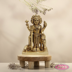 Brass Dattatreya Swamy Idol with Kamadhenu – 4 Inch Pooja Statue