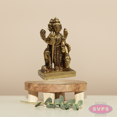 Brass Dattatreya Swamy Idol with Kamadhenu – 3 Inch Pooja Statue
