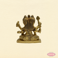 Brass Sri Dattatreya Murti – Divine Trimurti Idol for Pooja & Home Décor