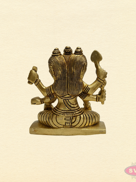 Brass Sri Dattatreya Murti – Divine Trimurti Idol for Pooja & Home Décor