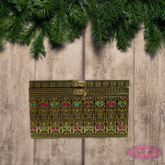 Meenakari Wooden Dry Fruit Box with 2 Glass Jars – Peacock Design Decorative Gift Box