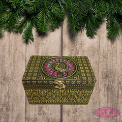 Meenakari Wooden Dry Fruit Box with 2 Glass Jars – Peacock Design Decorative Gift Box