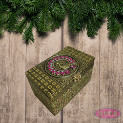 Meenakari Wooden Dry Fruit Box with 2 Glass Jars – Peacock Design Decorative Gift Box