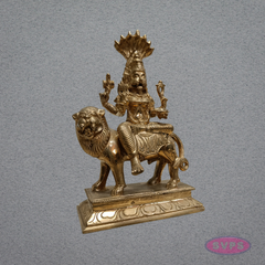 Panchaloha Goddess Pratyangira Devi Idol on Lion Vahanam – 9 Inches