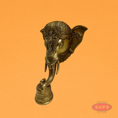 Decorative Brass Elephant Face Bell for Pooja Room