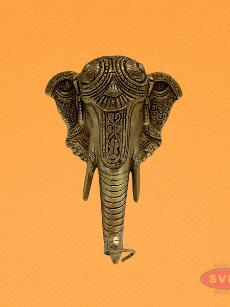 Traditional Elephant Head Wall Decor with Bell – Housewarming Gift