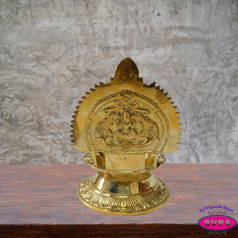 Brass Gajalakshmi Vilakku – Traditional Lakshmi Deepam for Pooja & Home Temple