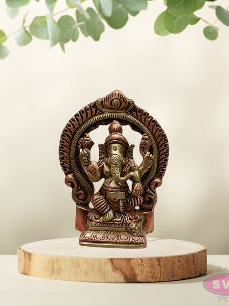 Brass Lord Ganesha Idol with Decorative Arch