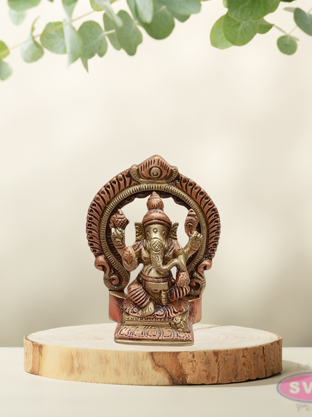 Brass Lord Ganesha Idol with Decorative Arch