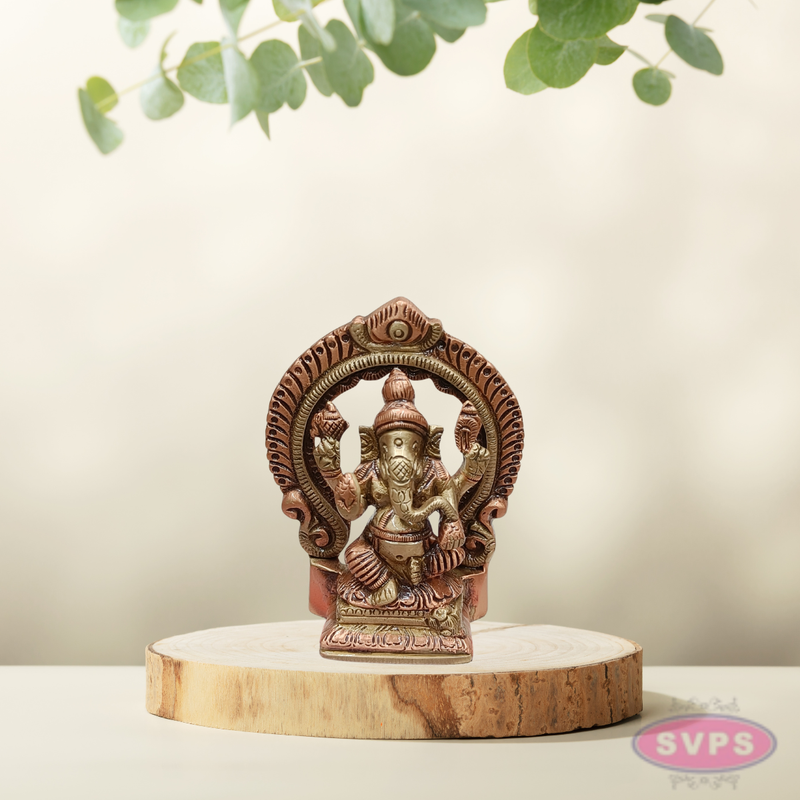 Brass Lord Ganesha Idol with Decorative Arch
