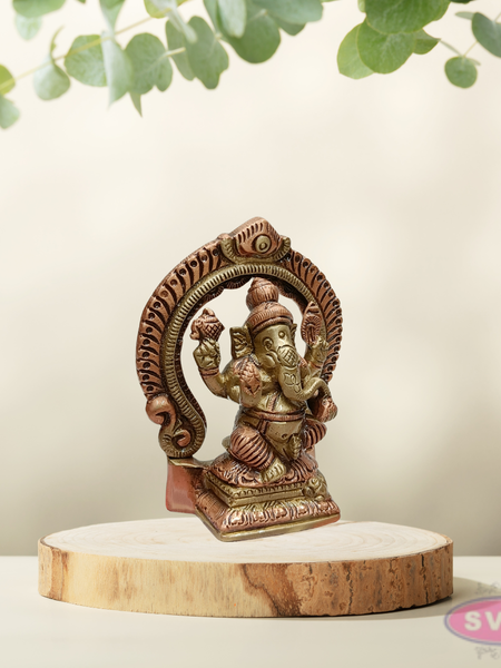 Brass Lord Ganesha Idol with Decorative Arch