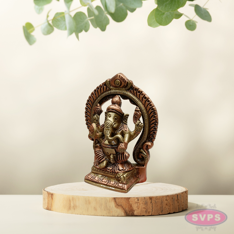 Brass Lord Ganesha Idol with Decorative Arch
