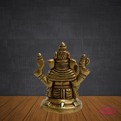 Brass Ganesha Idol 2.5 Inches – Handcrafted Ganpati Bappa Murti for Pooja