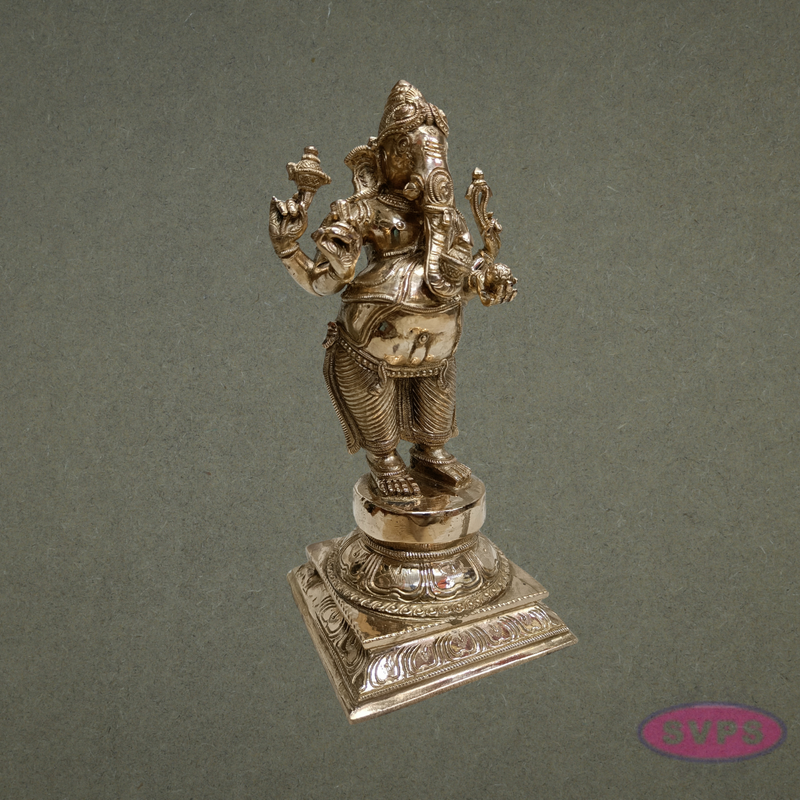 Panchalogham Standing Lord Ganesha Idol – 12 Inch Traditional Ganapathi Statue