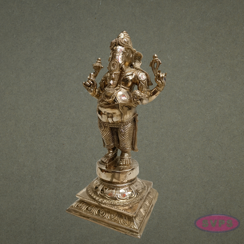 Panchalogham Standing Lord Ganesha Idol – 12 Inch Traditional Ganapathi Statue
