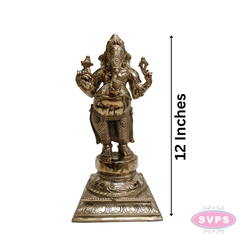 Panchalogham Standing Lord Ganesha Idol – 12 Inch Traditional Ganapathi Statue