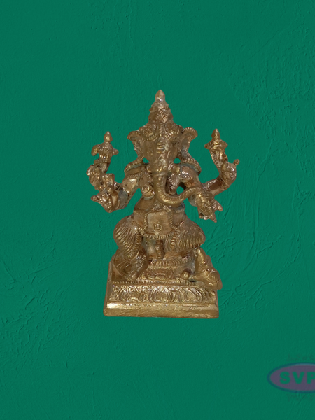Handcrafted Panchalogha Ganesha Idol – Divine Multi-Armed Ganapati
