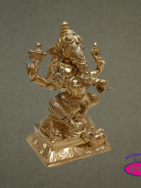 Panchalogha Lord Ganesha Idol – Traditional Pancha Loha Vinayagar Statue for Pooja