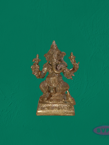 Handcrafted Panchalogha Ganesha Idol – Divine Multi-Armed Ganapati