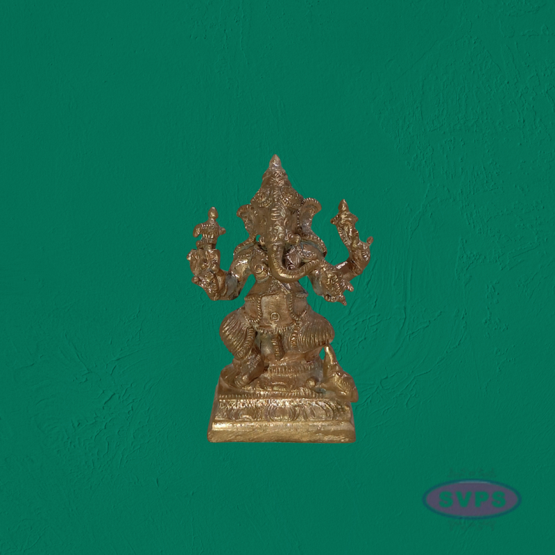 Handcrafted Panchalogha Ganesha Idol – Divine Multi-Armed Ganapati