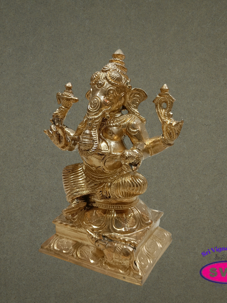 Panchalogha Lord Ganesha Idol – Traditional Pancha Loha Vinayagar Statue for Pooja