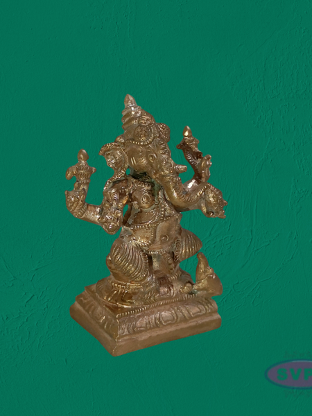 Handcrafted Panchalogha Ganesha Idol – Divine Multi-Armed Ganapati