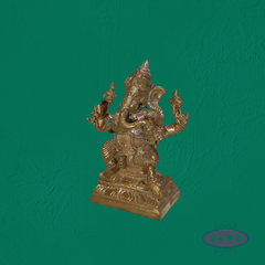Handcrafted Panchalogha Ganesha Idol – Divine Multi-Armed Ganapati