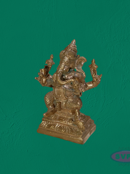 Handcrafted Panchalogha Ganesha Idol – Divine Multi-Armed Ganapati