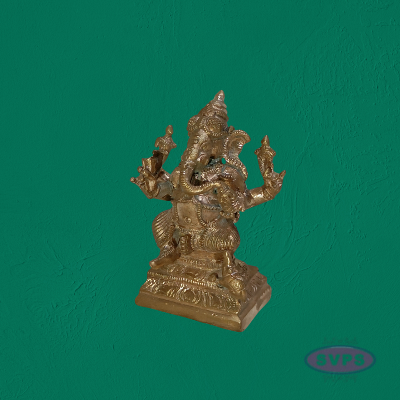 Handcrafted Panchalogha Ganesha Idol – Divine Multi-Armed Ganapati