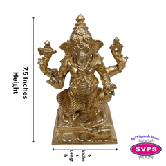 Panchalogha Lord Ganesha Idol – Traditional Pancha Loha Vinayagar Statue for Pooja