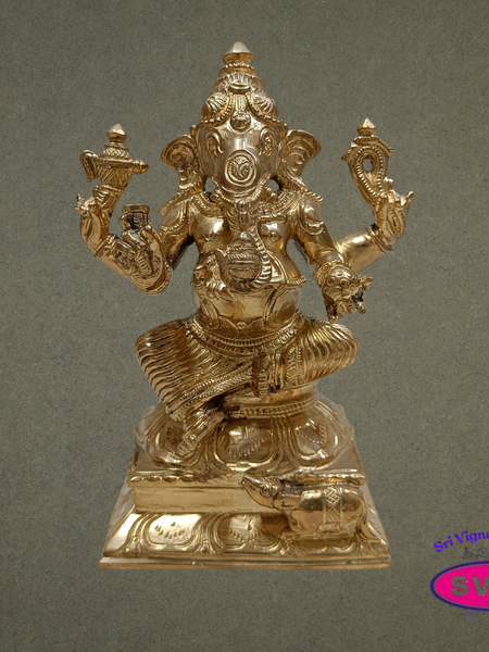 Panchalogha Lord Ganesha Idol – Traditional Pancha Loha Vinayagar Statue for Pooja