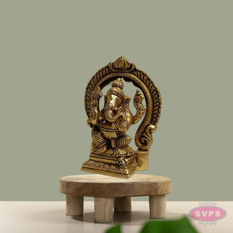 Brass Ganesha Idol Prabhavali Arch