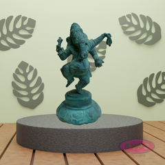 Panchaloha Dancing Ganesha Idol – 5 Inch Antique Finish