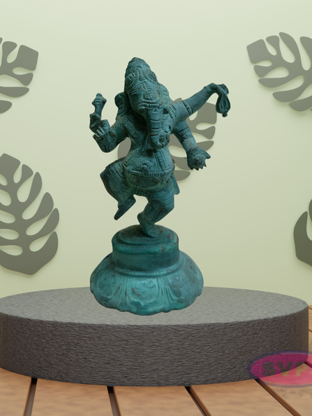 Panchaloha Dancing Ganesha Idol – 5 Inch Antique Finish
