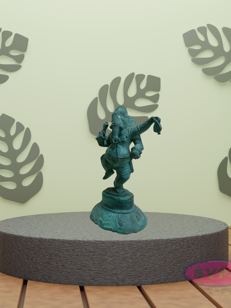 Panchaloha Dancing Ganesha Idol – 5 Inch Antique Finish