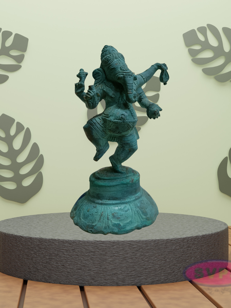 Panchaloha Dancing Ganesha Idol – 5 Inch Antique Finish