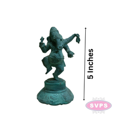 Panchaloha Dancing Ganesha Idol – 5 Inch Antique Finish