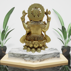 Brass Sitting Ganesha-12 Inches