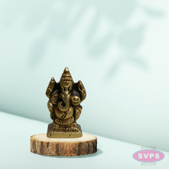 Mini Ganesh Idol 1 Inch Brass Murti for Pooja & Pocket Temple