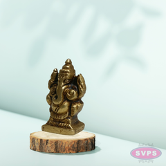 Mini Ganesh Idol 1 Inch Brass Murti for Pooja & Pocket Temple