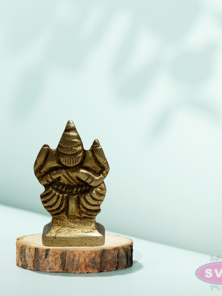 Mini Ganesh Idol 1 Inch Brass Murti for Pooja & Pocket Temple