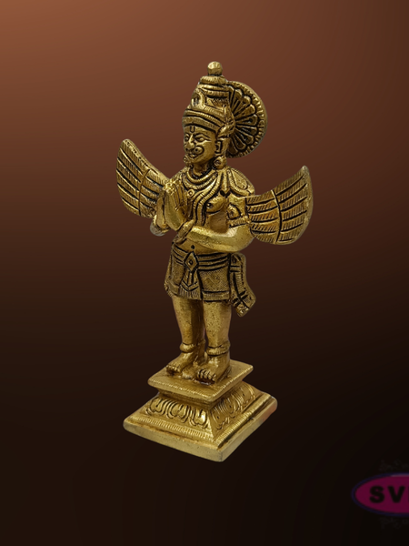 Garuda Swamy Brass Idol with Wings – Spiritual Temple Decor