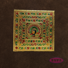 Gold Finish Peacock Design Pooja Manai – Decorative Mandir Chowki for God Idol