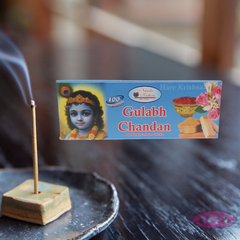 Handrolled Gulabh Chandan Agarbatti Sticks – Herbal Incense for Puja, Meditation, Yoga & Home Fragrance