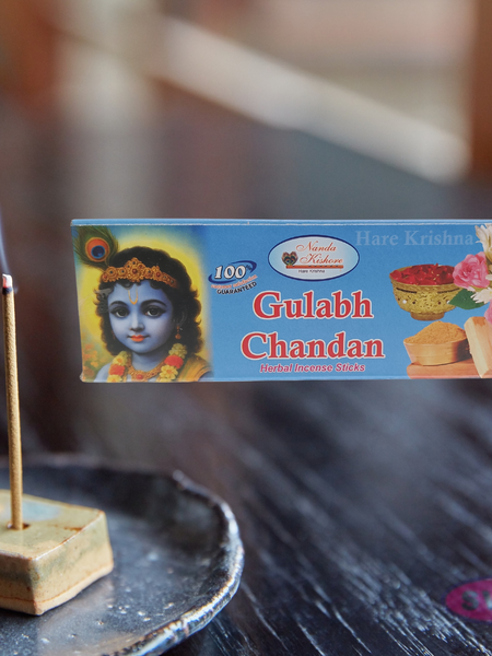 Handrolled Gulabh Chandan Agarbatti Sticks – Herbal Incense for Puja, Meditation, Yoga & Home Fragrance