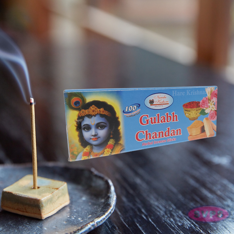 Handrolled Gulabh Chandan Agarbatti Sticks – Herbal Incense for Puja, Meditation, Yoga & Home Fragrance