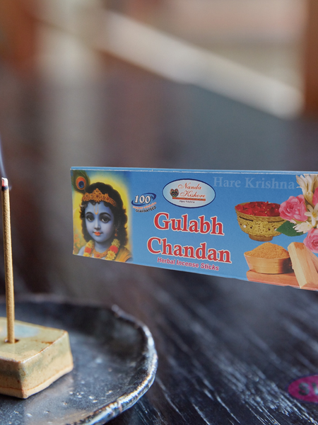 Handrolled Gulabh Chandan Agarbatti Sticks – Herbal Incense for Puja, Meditation, Yoga & Home Fragrance